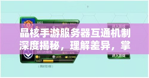 晶核手游服务器互通机制深度揭秘，理解差异，掌握选择的艺术