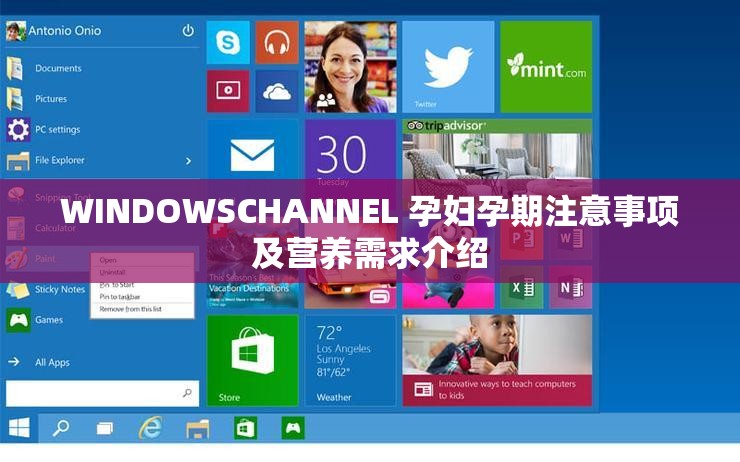 WINDOWSCHANNEL 孕妇孕期注意事项及营养需求介绍