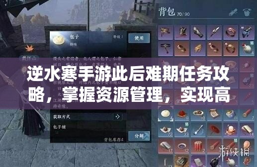 逆水寒手游此后难期任务攻略，掌握资源管理，实现高效执行与价值最大化策略