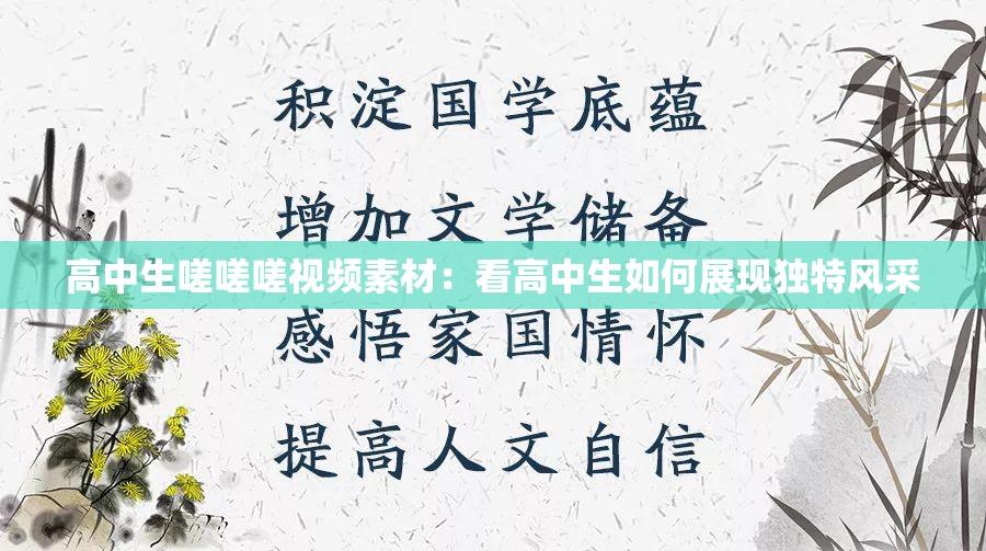 高中生嗟嗟嗟视频素材：看高中生如何展现独特风采