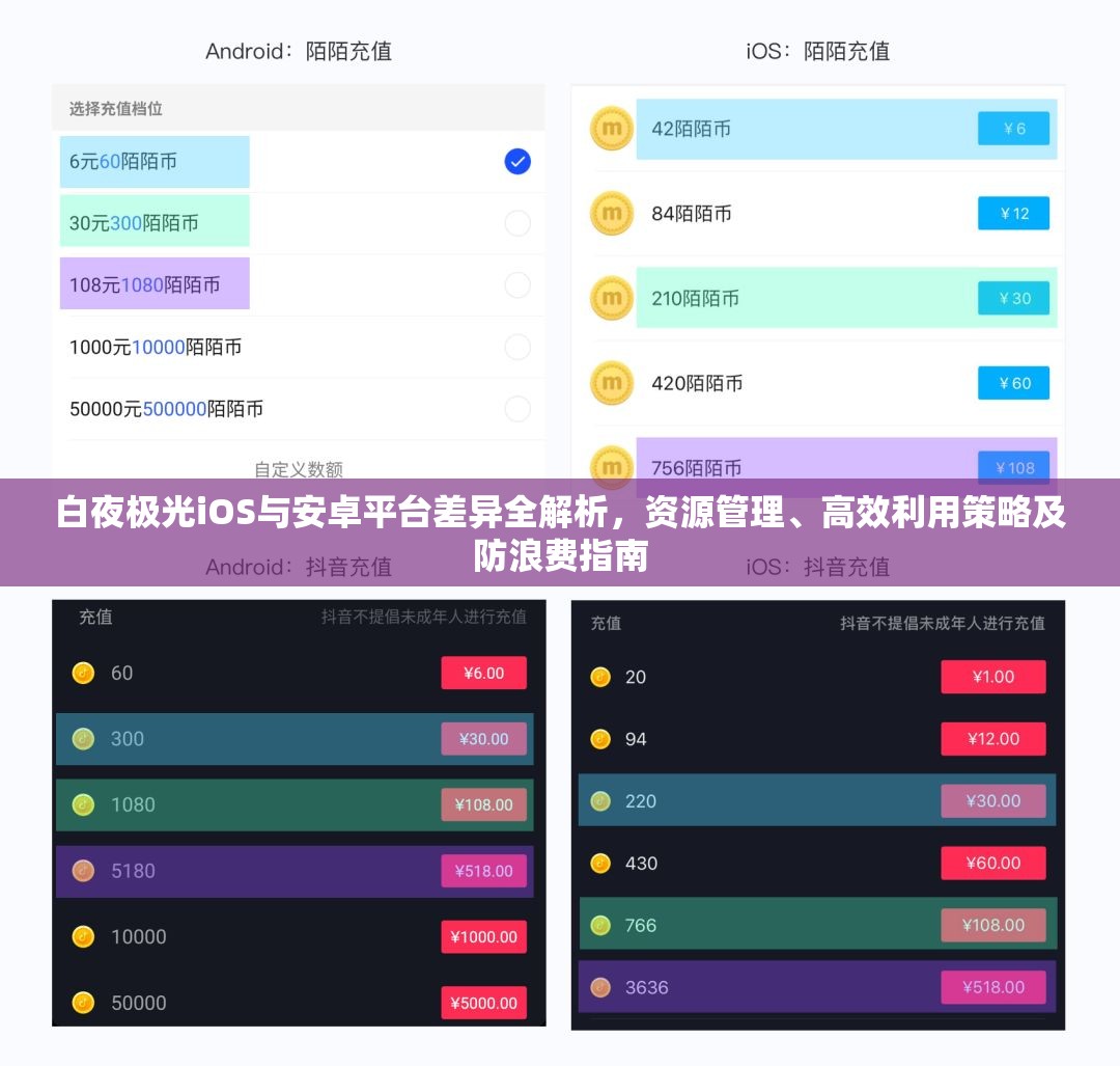 白夜极光iOS与安卓平台差异全解析，资源管理、高效利用策略及防浪费指南