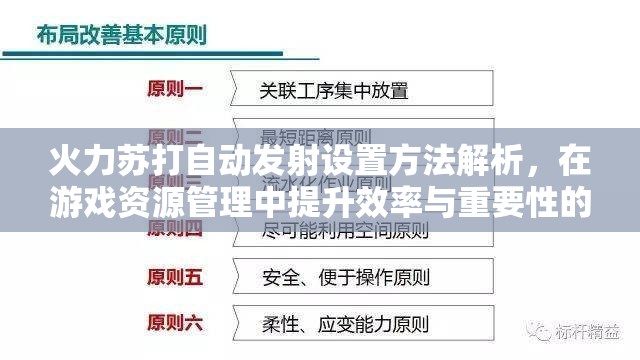 火力苏打自动发射设置方法解析，在游戏资源管理中提升效率与重要性的深度探讨