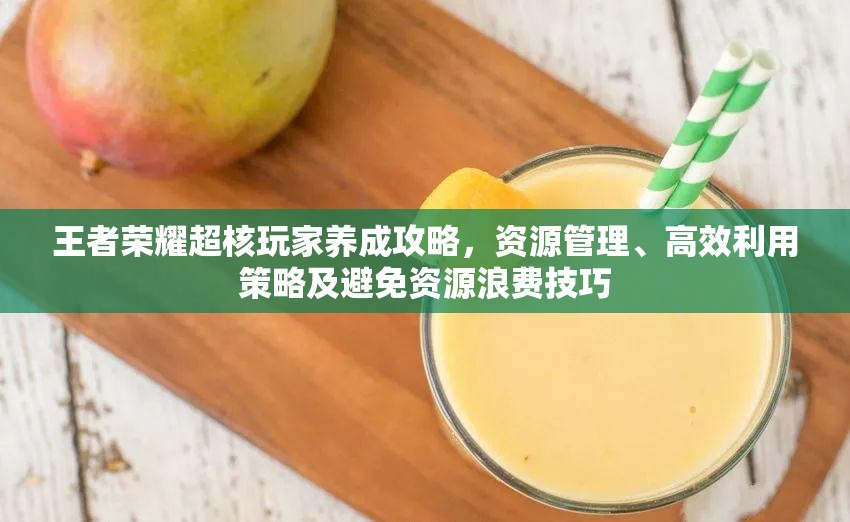 王者荣耀超核玩家养成攻略，资源管理、高效利用策略及避免资源浪费技巧