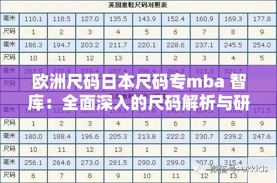 欧洲尺码日本尺码专mba 智库：全面深入的尺码解析与研究报告