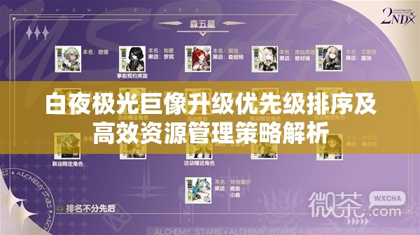 白夜极光巨像升级优先级排序及高效资源管理策略解析