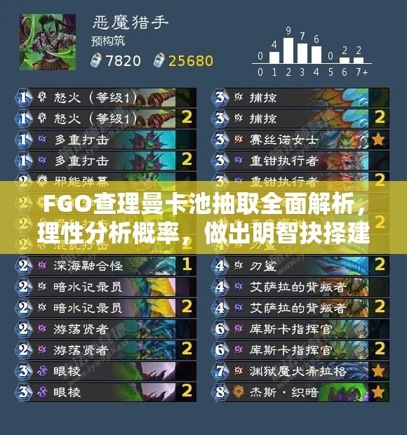 FGO查理曼卡池抽取全面解析，理性分析概率，做出明智抉择建议