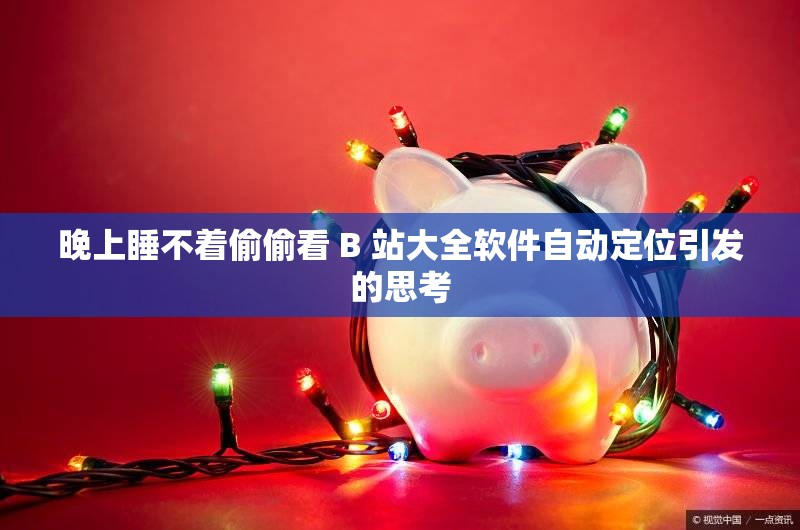 晚上睡不着偷偷看 B 站大全软件自动定位引发的思考