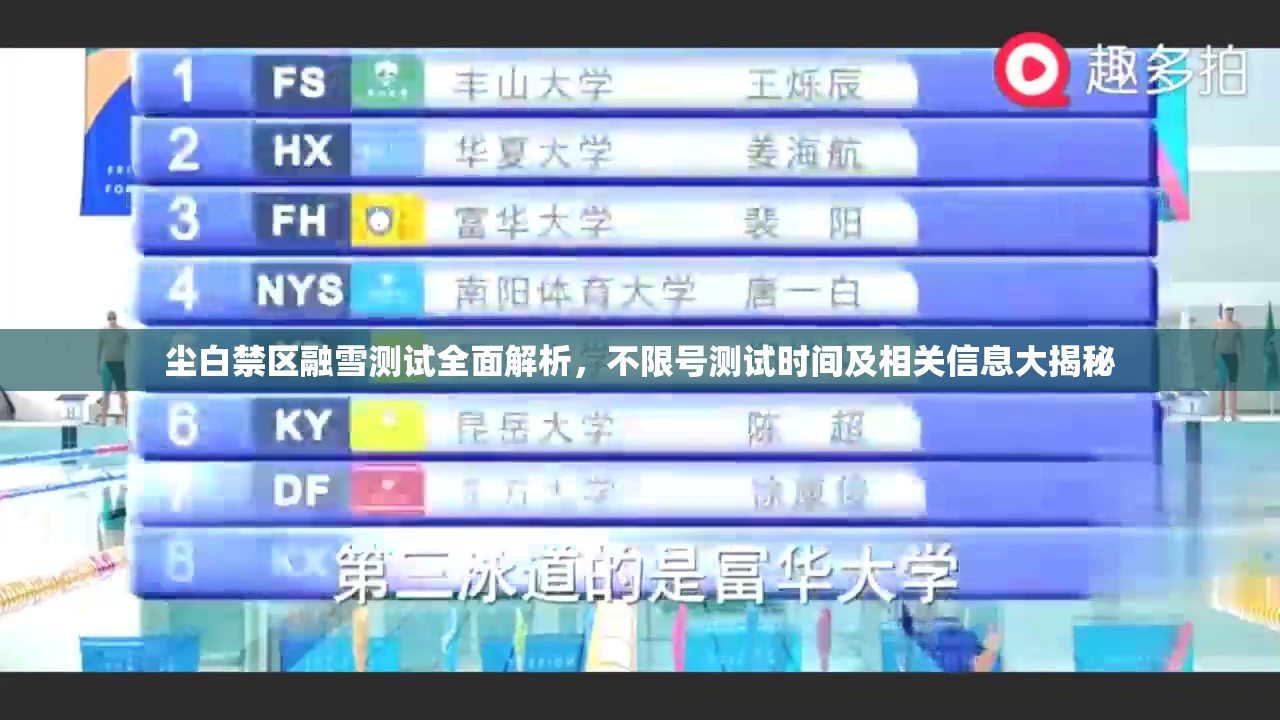 尘白禁区融雪测试全面解析，不限号测试时间及相关信息大揭秘