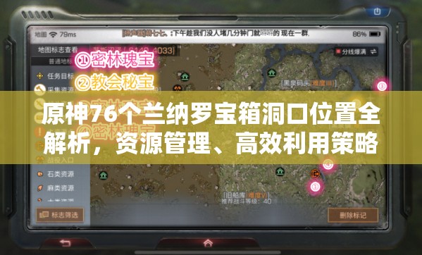 原神76个兰纳罗宝箱洞口位置全解析，资源管理、高效利用策略以最大化游戏价值