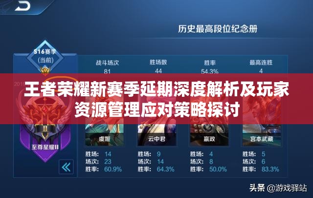 王者荣耀新赛季延期深度解析及玩家资源管理应对策略探讨