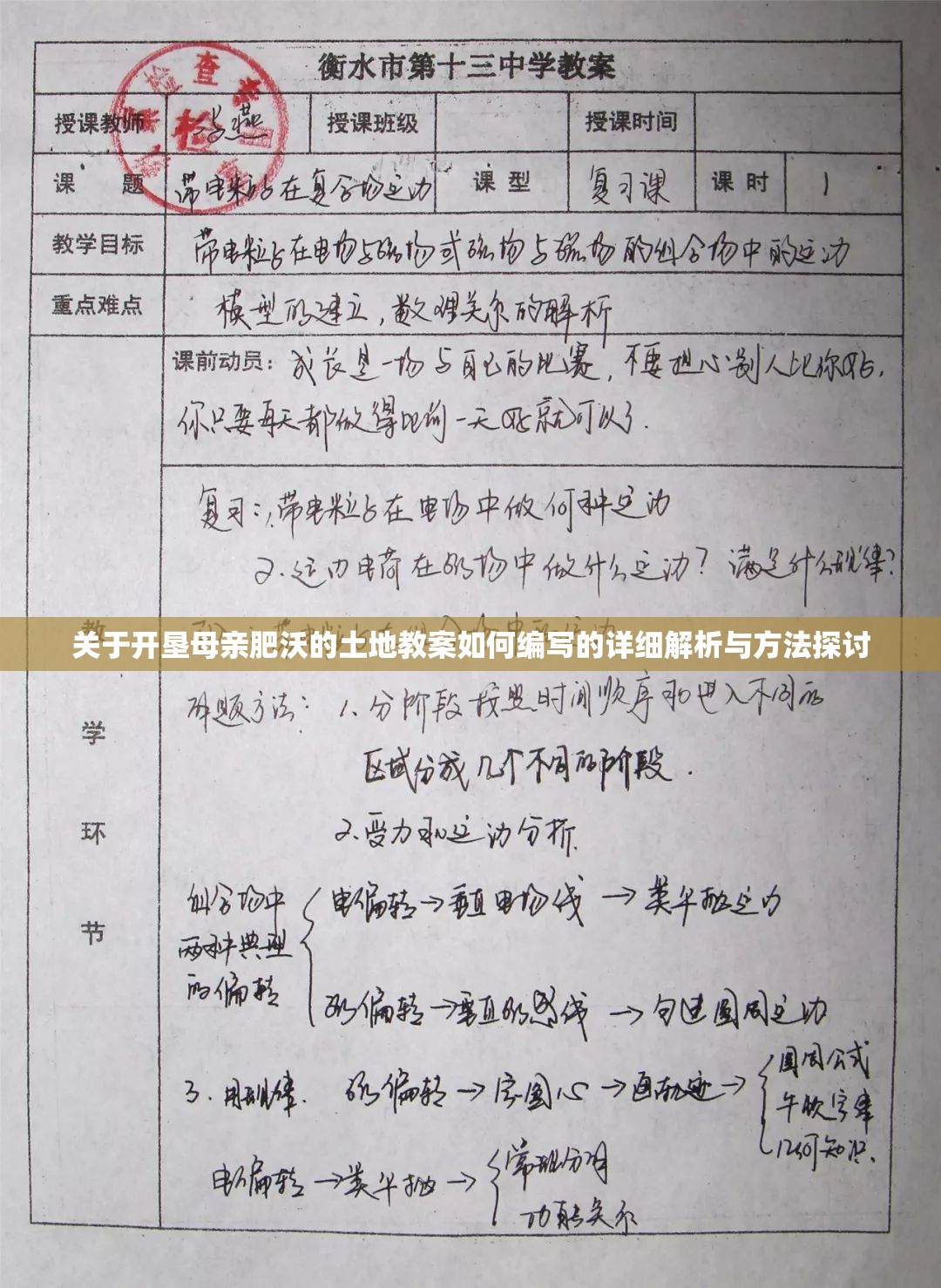 关于开垦母亲肥沃的土地教案如何编写的详细解析与方法探讨