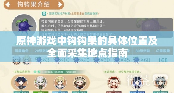 原神游戏中钩钩果的具体位置及全面采集地点指南