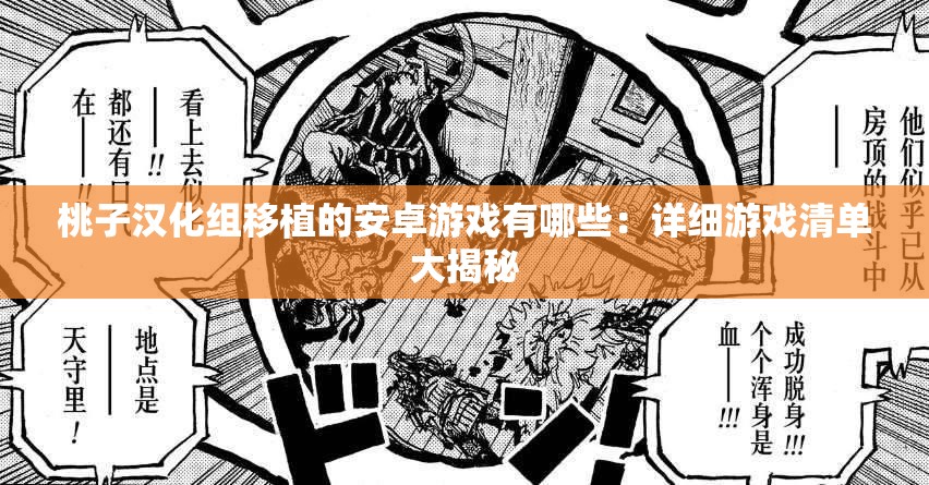 桃子汉化组移植的安卓游戏有哪些：详细游戏清单大揭秘