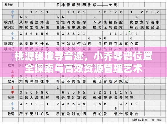 桃源秘境寻音迹，小乔琴谱位置全探索与高效资源管理艺术