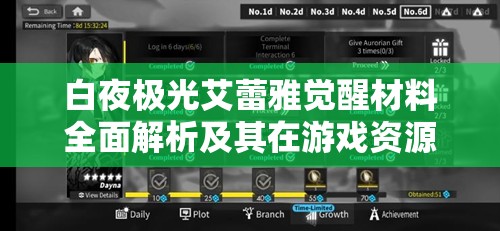 白夜极光艾蕾雅觉醒材料全面解析及其在游戏资源管理中的战略意义