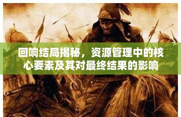 回响结局揭秘，资源管理中的核心要素及其对最终结果的影响