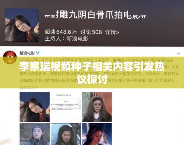 李宗瑞视频种子相关内容引发热议探讨