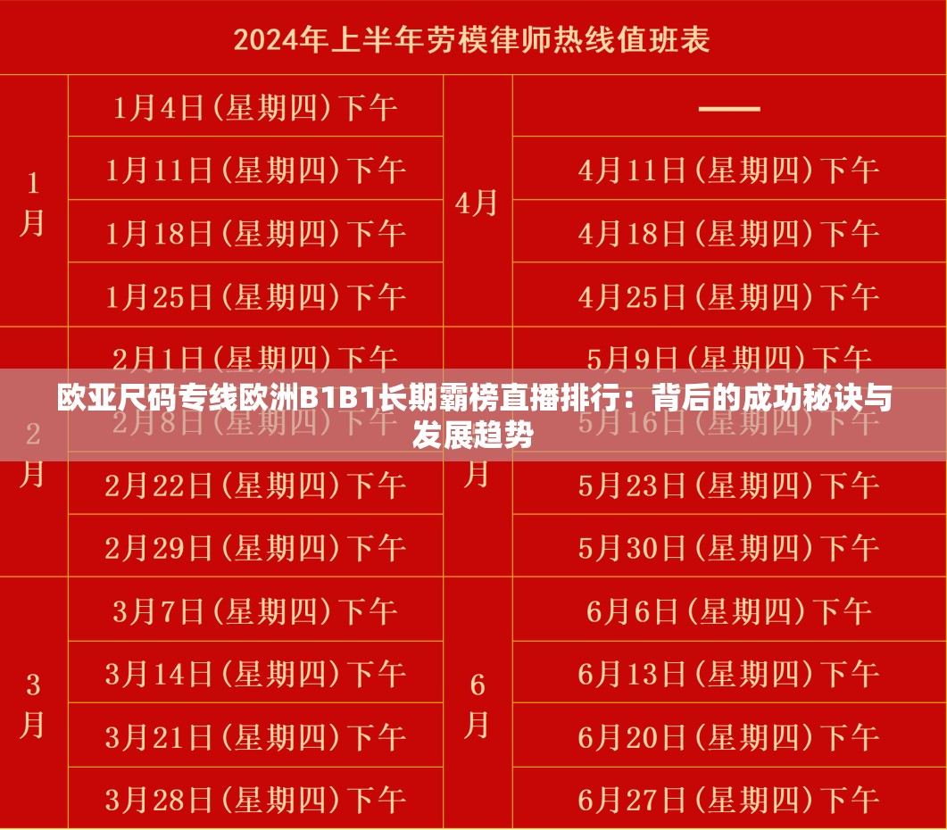 欧亚尺码专线欧洲B1B1长期霸榜直播排行：背后的成功秘诀与发展趋势