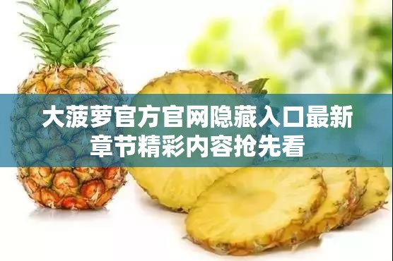 大菠萝官方官网隐藏入口最新章节精彩内容抢先看
