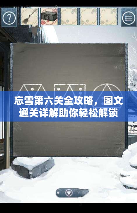 忘雪第六关全攻略，图文通关详解助你轻松解锁所有谜题