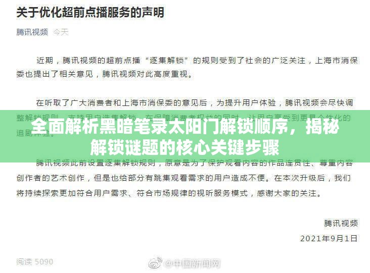 全面解析黑暗笔录太阳门解锁顺序，揭秘解锁谜题的核心关键步骤