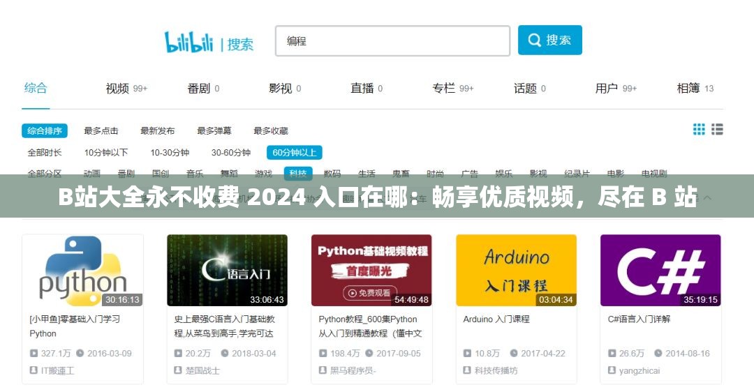 B站大全永不收费 2024 入口在哪：畅享优质视频，尽在 B 站