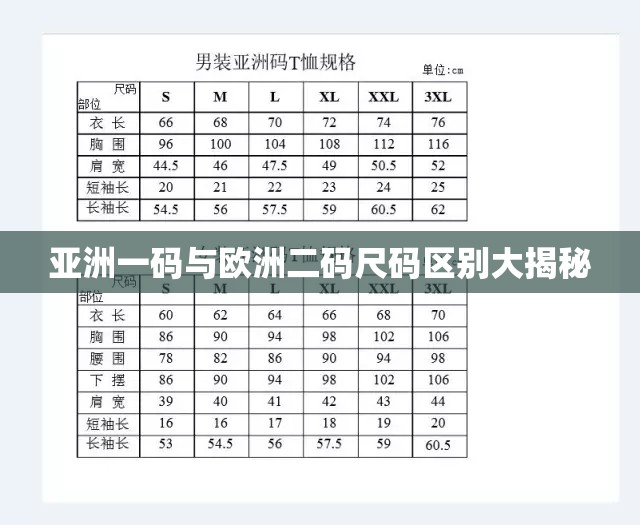 亚洲一码与欧洲二码尺码区别大揭秘