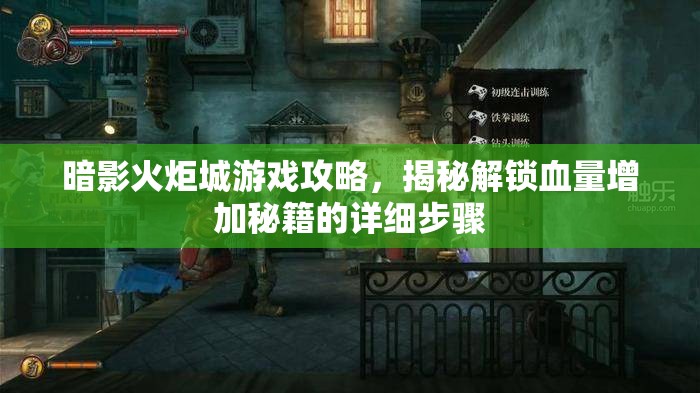 暗影火炬城游戏攻略，揭秘解锁血量增加秘籍的详细步骤