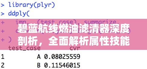 碧蓝航线燃油滤清器深度剖析，全面解析属性技能与实战应用