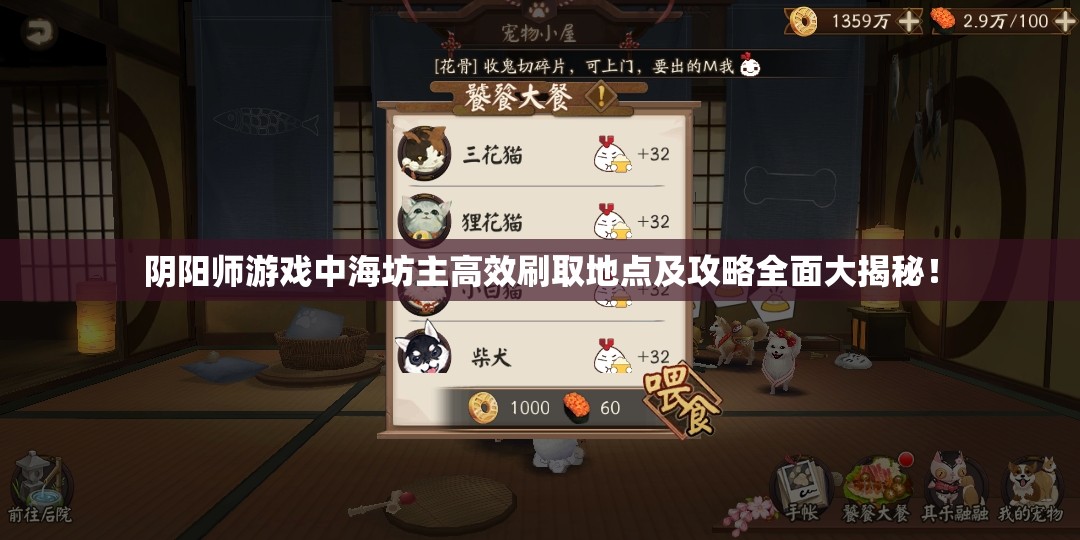 阴阳师游戏中海坊主高效刷取地点及攻略全面大揭秘！