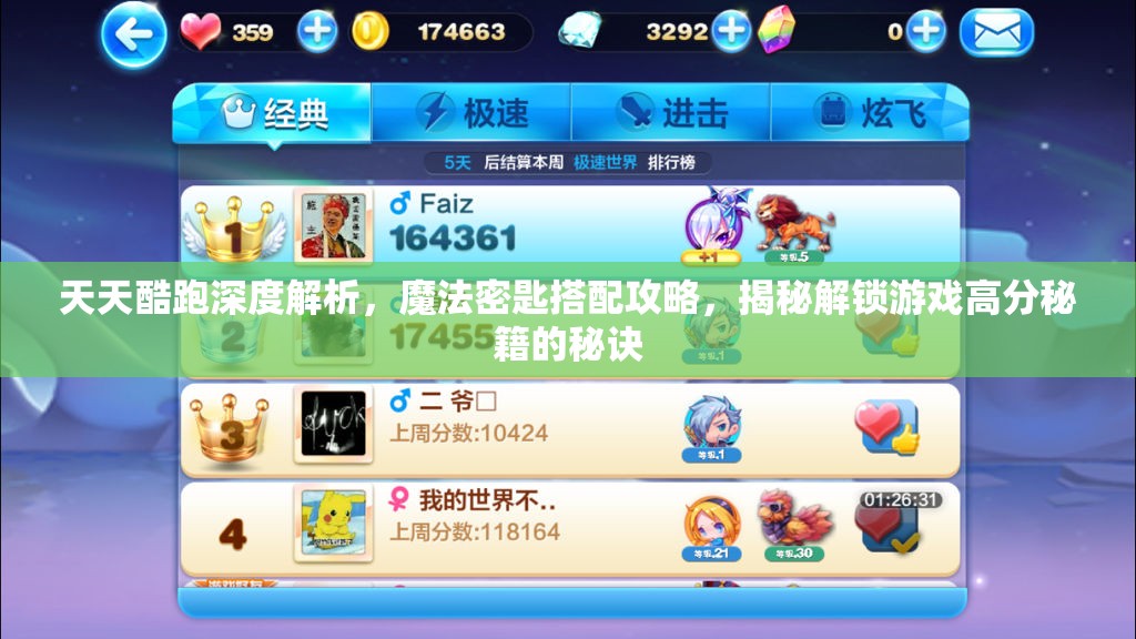 天天酷跑深度解析，魔法密匙搭配攻略，揭秘解锁游戏高分秘籍的秘诀
