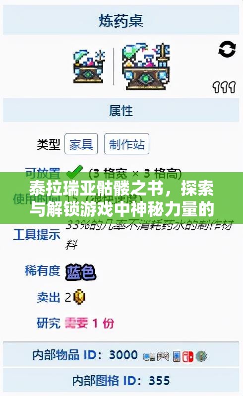 泰拉瑞亚骷髅之书，探索与解锁游戏中神秘力量的终极钥匙