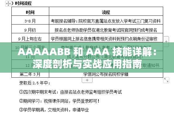 AAAAABB 和 AAA 技能详解：深度剖析与实战应用指南