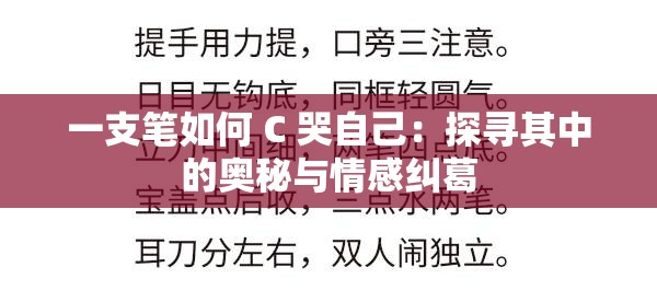 一支笔如何 C 哭自己：探寻其中的奥秘与情感纠葛