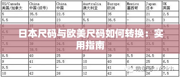日本尺码与欧美尺码如何转换：实用指南