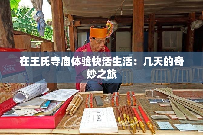 在王氏寺庙体验快活生活：几天的奇妙之旅