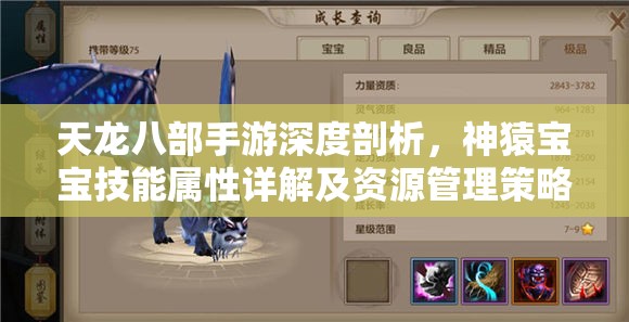 天龙八部手游深度剖析，神猿宝宝技能属性详解及资源管理策略