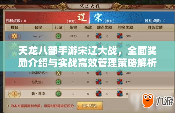 天龙八部手游宋辽大战，全面奖励介绍与实战高效管理策略解析