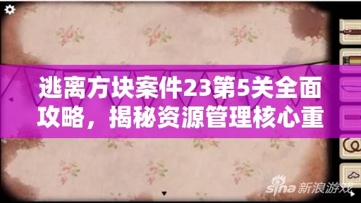 逃离方块案件23第5关全面攻略，揭秘资源管理核心重要性及实施高效策略