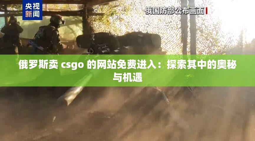 俄罗斯卖 csgo 的网站免费进入：探索其中的奥秘与机遇
