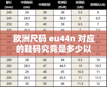 欧洲尺码 eu44n 对应的鞋码究竟是多少以及其相关介绍