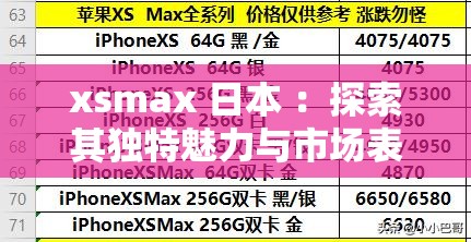 xsmax 日本 ：探索其独特魅力与市场表现及用户体验