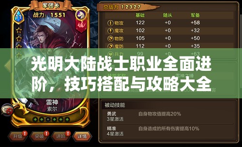 光明大陆战士职业全面进阶，技巧搭配与攻略大全深度剖析