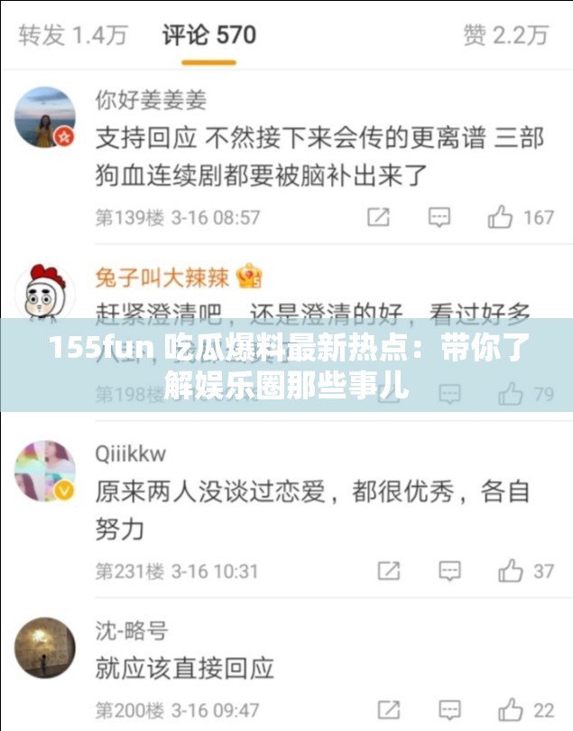 155fun 吃瓜爆料最新热点：带你了解娱乐圈那些事儿