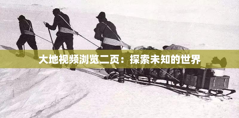 大地视频浏览二页：探索未知的世界