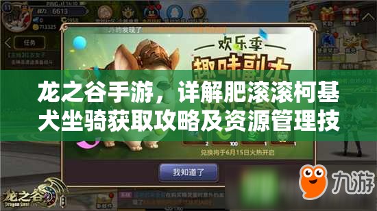 龙之谷手游，详解肥滚滚柯基犬坐骑获取攻略及资源管理技巧