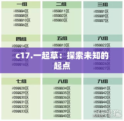 c17.一起草：探索未知的起点