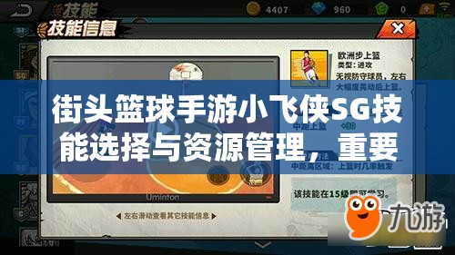 街头篮球手游小飞侠SG技能选择与资源管理，重要性、策略及实战应用