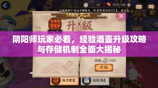 阴阳师玩家必看，经验酒壶升级攻略与存储机制全面大揭秘