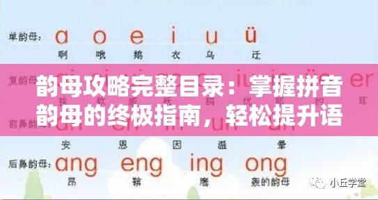 韵母攻略完整目录：掌握拼音韵母的终极指南，轻松提升语言学习效率